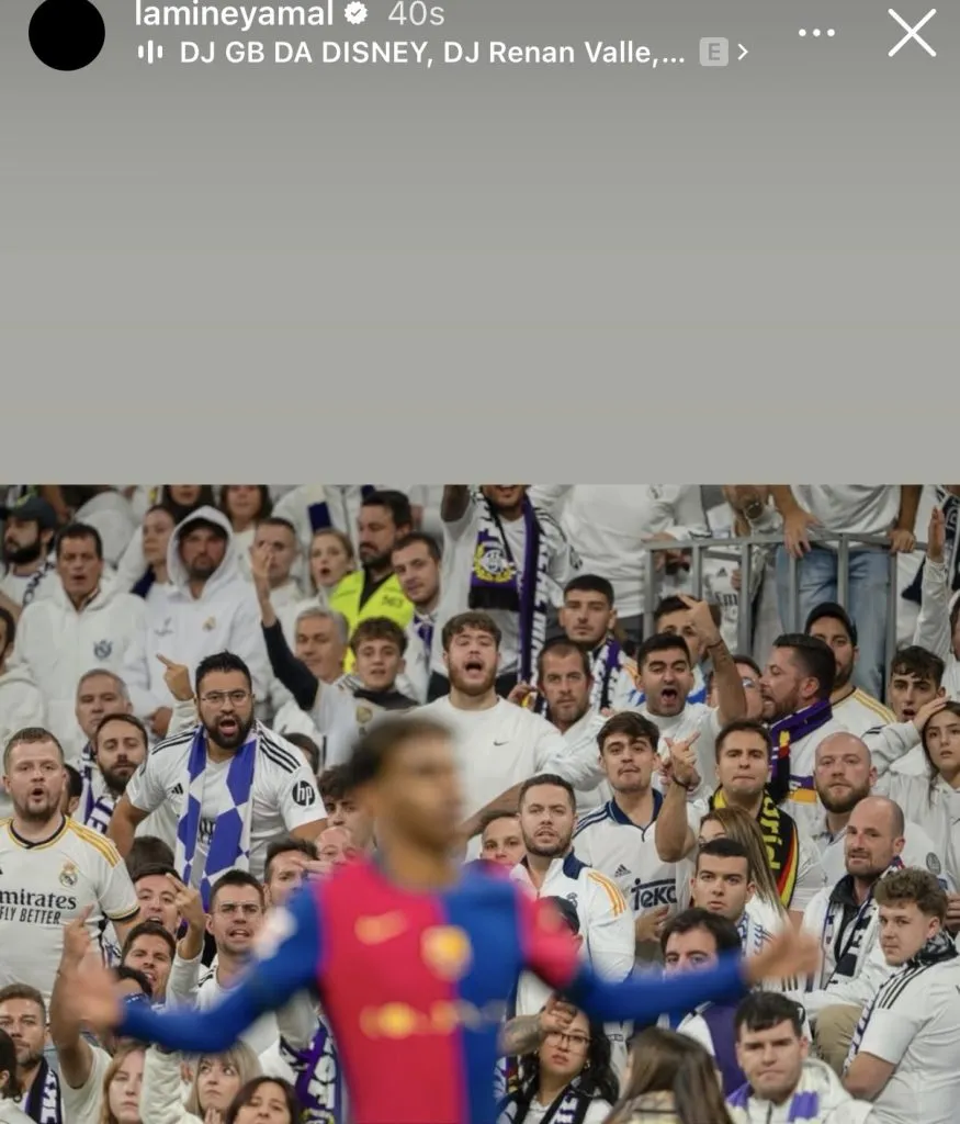 Lamine Yamal provoca a los hinchas del Real Madrid (Instagram @lamineyamal).