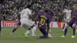 Lamine Yamal y Vinícius Júnior, en la jugada de la polémica.