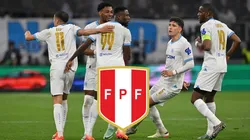 Jugadores del Olympique Marsella celebrando.