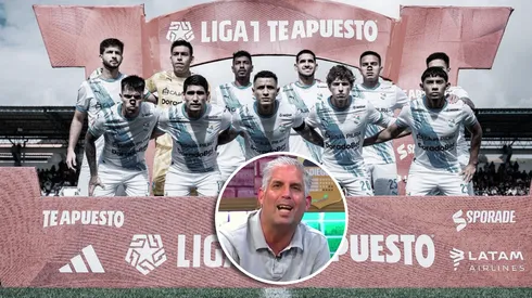Plantel de Sporting Cristal y Diego Rebagliati.