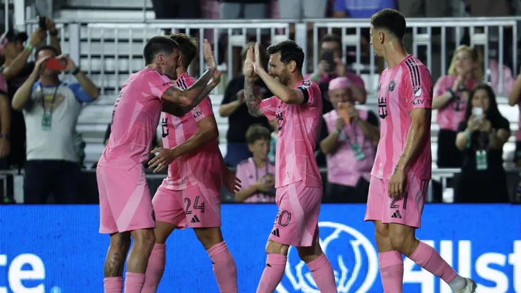 Jugadores de Inter Miami celebrando hoy ante Nashville SC.