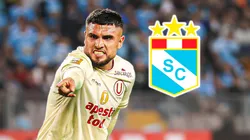 Rodrigo Ureña y el escudo de Sporting Cristal.