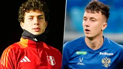 Fabio Gruber y Aleksandr Golovin, jugadores de Perú y Rusia.