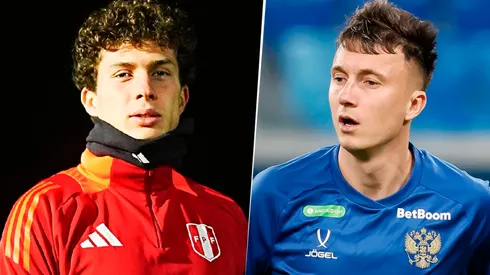 Fabio Gruber y Aleksandr Golovin, jugadores de Perú y Rusia.