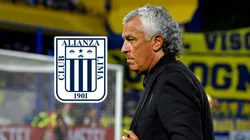 Néstor Gorosito y el escudo de Alianza Lima.