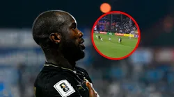 Cecilio Waterman festejando en el Panamá vs. Guatemala.