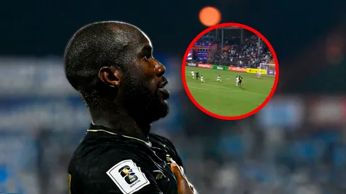 Cecilio Waterman festejando en el Panamá vs. Guatemala.