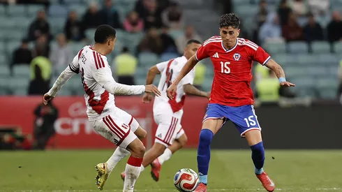 Marcos López contra la Selección de Chile.