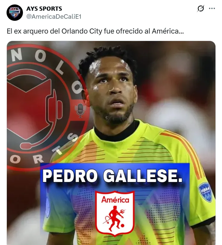 Pedro Gallese fue ofrecido a América de Cali. (Foto: X)