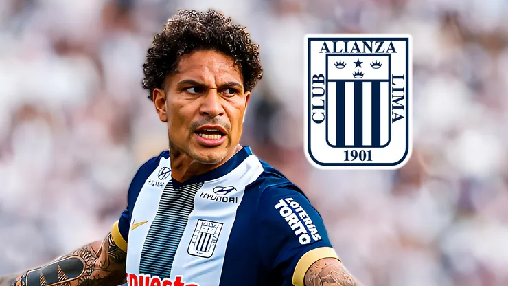 Paolo Guerrero y el escudo de Alianza Lima.