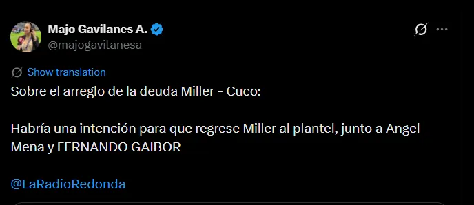 Fuente: @majogavilanesa