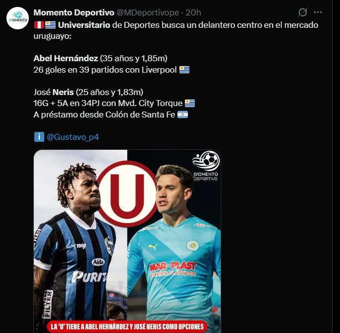 Fuente: @MDeportivope