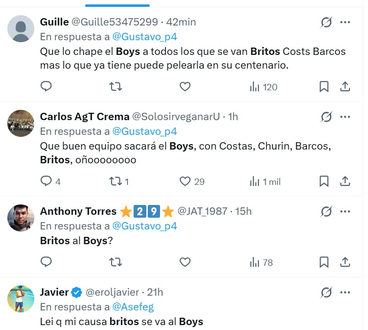 Britos podría fichar por Boys. (Foto: X)