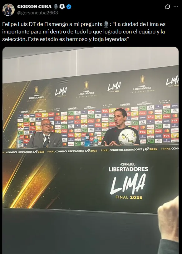 Filipe Luis en conferencia de Prensa (Foto: X Gerson Cuba).