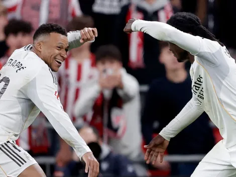 Con doblete de Mbappé, Real Madrid goleó al Athletic Club en San Mamés y sigue a uno del Barça