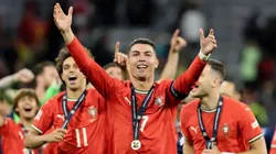 Selección de Portugal celebrando.