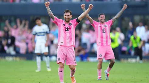 Festejo de Messi por el título del Inter Miami.