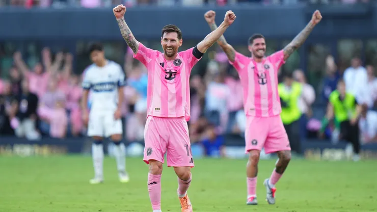 Festejo de Messi por el título del Inter Miami.