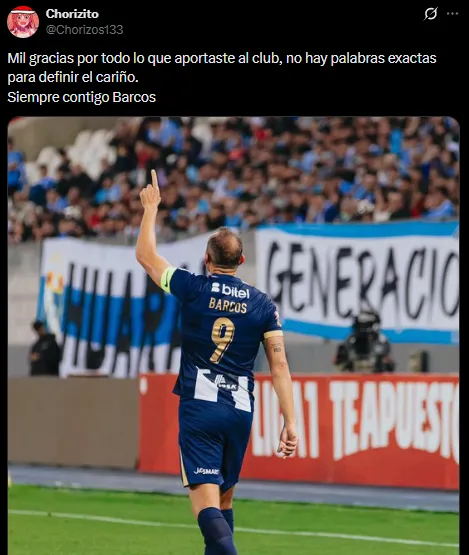El agradecimiento a Barcos (X @Chorizos133).