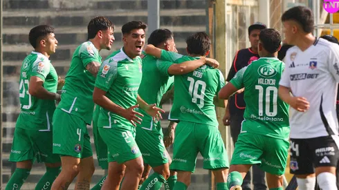 Jugadores de Audax Italiano celebrando en el Estadio Monumental.
