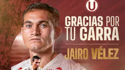 Universitario anunció la salida de Jairo Vélez.