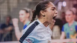 El grito de Yanlis Féliz durante el triunfo de Alianza Lima ante Zhetysu.