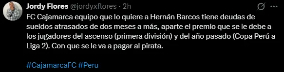 FC Cajamarca en deuda (Foto: X Jordy Flores).