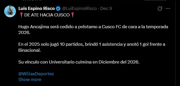 Fuente: @LuiEspinoRisco
