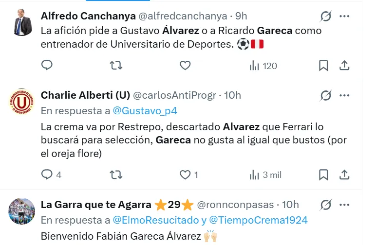 Los hinchas de la ‘U’ piden a su nuevo entrenador. (Foto: X)