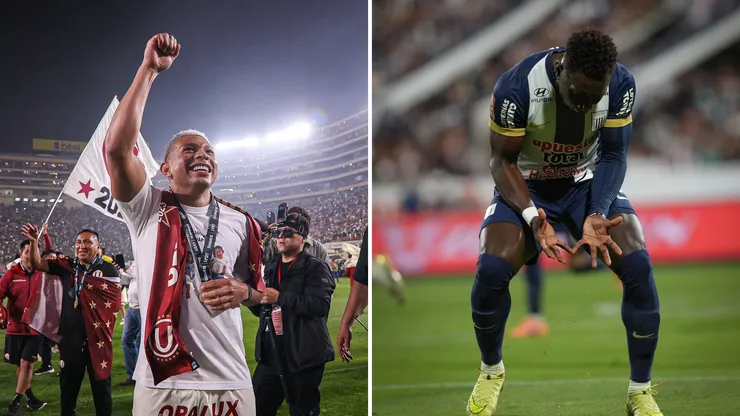 Edison Flores celebrando y Eryc Castillo molesto.