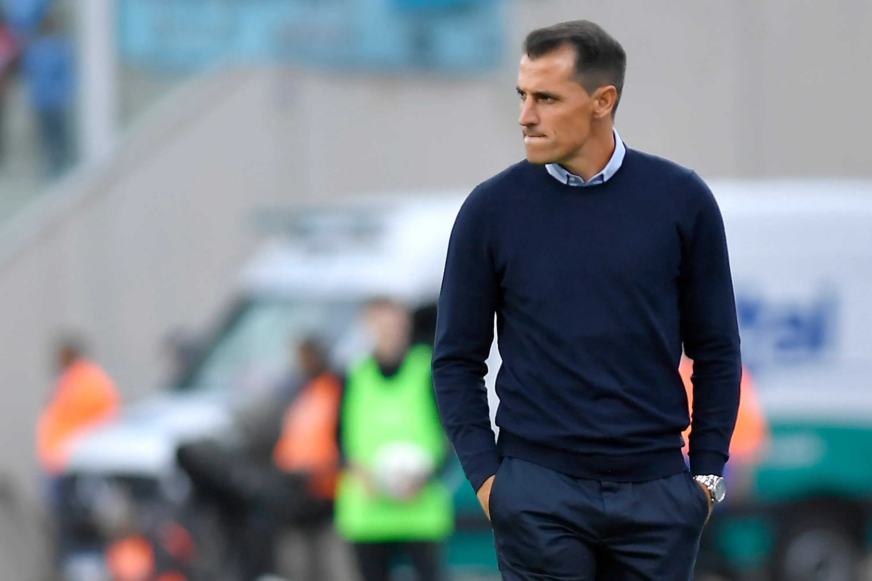 Guillermo Farré head también supo dirigir en Belgrano contra River Plate. (Photo by Hernan Cortez/Getty Images)