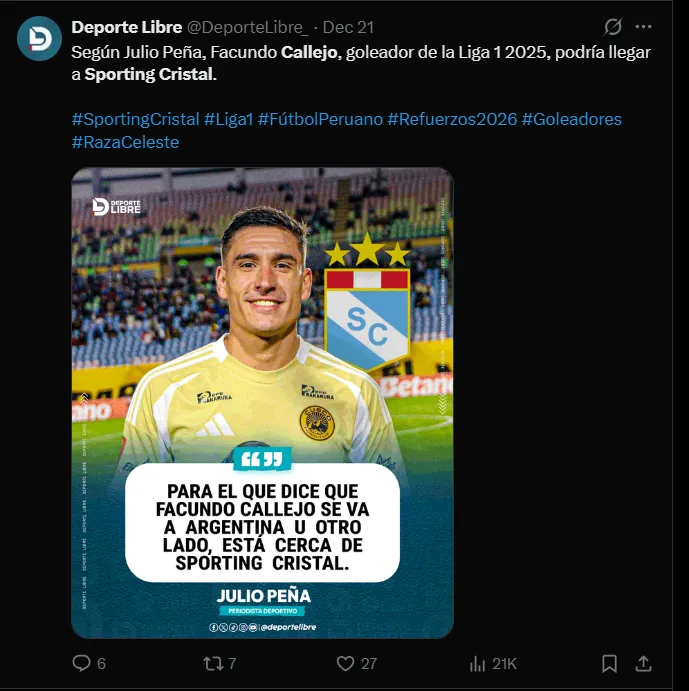 Fuente: @DeporteLibre_