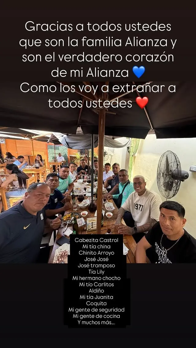 El mensaje de despedida de Ángelo Campos. (Foto: Instagram)