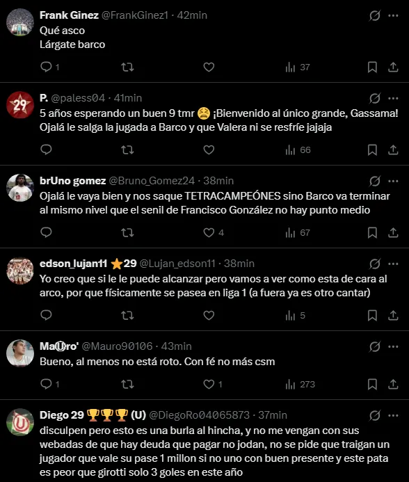 Hinchas molestos con la llegada de Sekou Gassama (Foto: X).