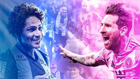 Paolo Guerrero y Lionel Messi.