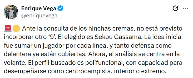 Universitario irá por un volante polifuncional. (Foto: X)