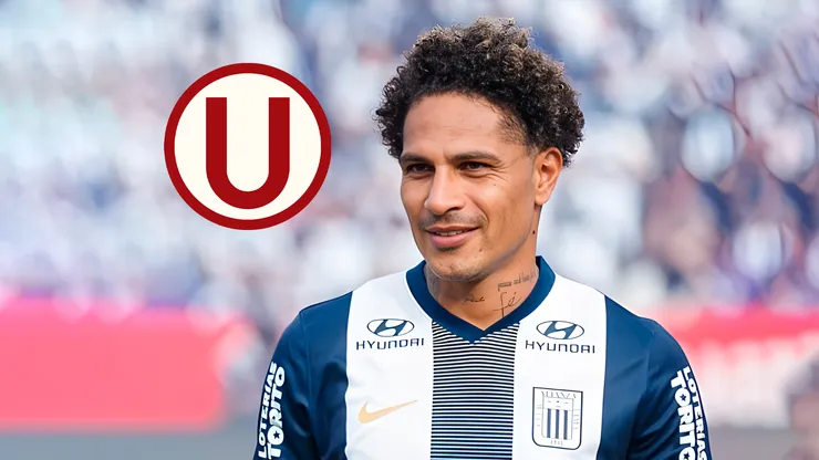 Paolo Guerrero y el escudo de Universitario.