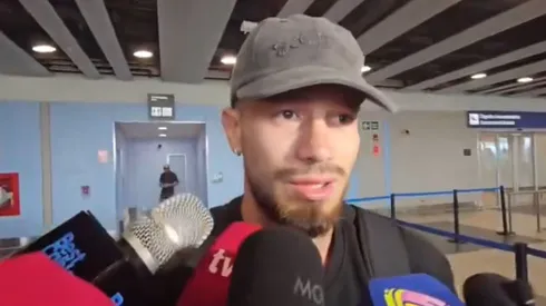 Alan Cantero en declaraciones con la prensa.