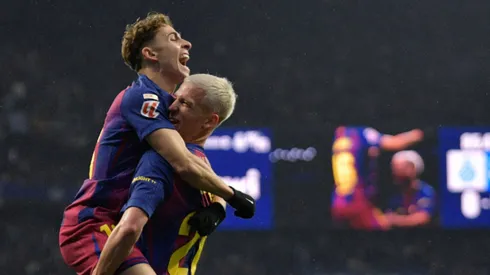 Fermín López y Dani Olmo celebrando ante Espanyol.
