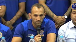 Hernán Barcos, durante su presentación en FC Cajamarca.