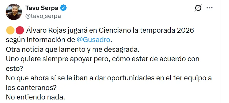 Universitario prestó a Álvaro Rojas y los hinchas se enojaron. (Foto: X)