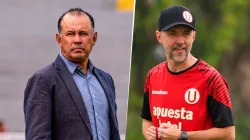 Juan Reynoso, entrenador de Melgar, y Javier Rabanal, DT de Universitario.
