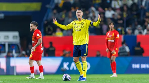Cristiano Ronaldo, en pleno partido de Al nassr vs. Al Qadisiya.