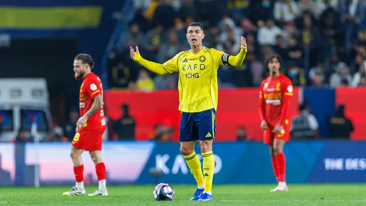 Cristiano Ronaldo, en pleno partido de Al nassr vs. Al Qadisiya.