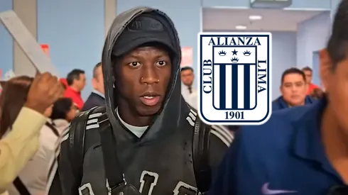 Luis Advíncula y el escudo de Alianza Lima.