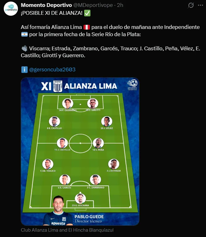 Fuente: @MDeportivope