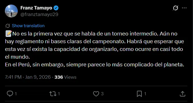 Fuente: @franztamayo29