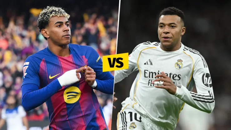 Lamine Yamal y Kylian Mbappé, figuras de FC Barcelona y Real Madrid.