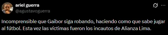 Más críticas de los hinchas de Independiente a Gaibor (X @agustavoguerra).