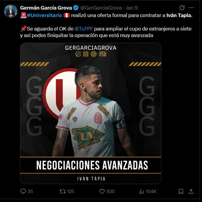 Fuente: @GerGarciaGrova